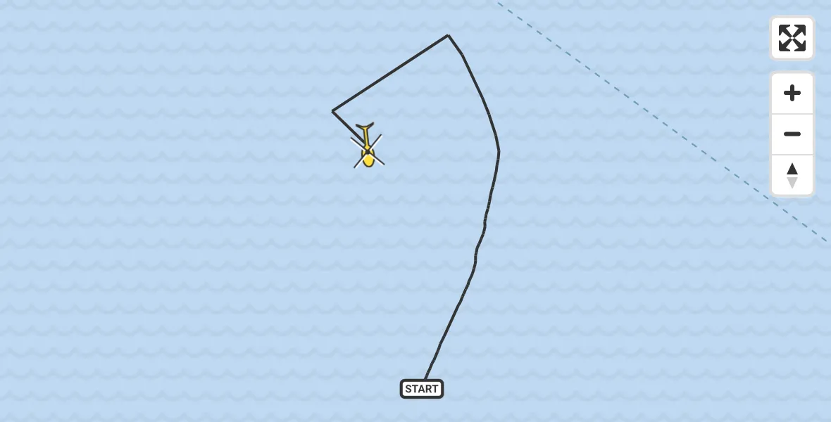 Routekaart van de vlucht: Kustwachthelikopter naar 