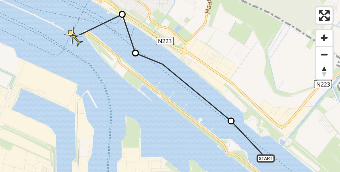 Routekaart van de vlucht: Politiehelikopter naar Europoort, Wide load