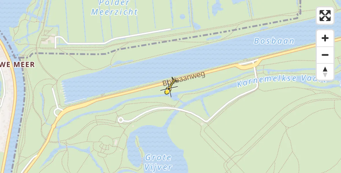 Routekaart van de vlucht: Politiehelikopter naar Amstelveen