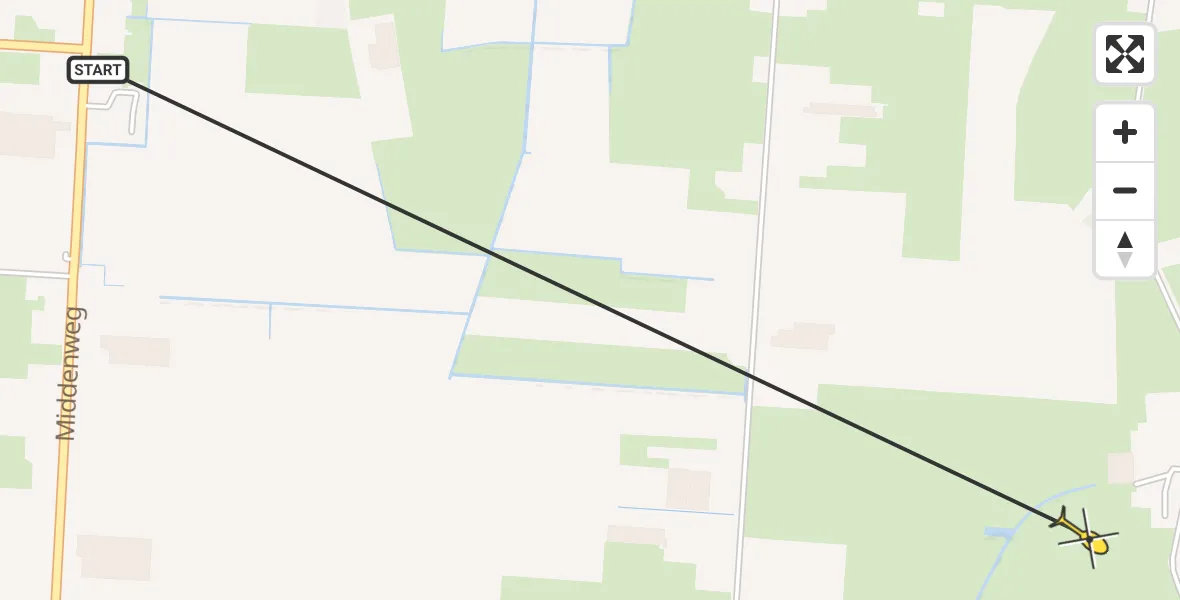 Routekaart van de vlucht: Politiehelikopter naar Heerhugowaard, Groenedijk
