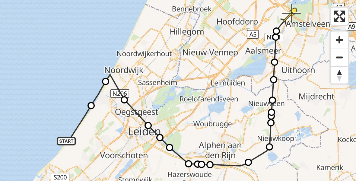 Routekaart van de vlucht: Politieheli naar Schiphol, De Wassenaarse Slag