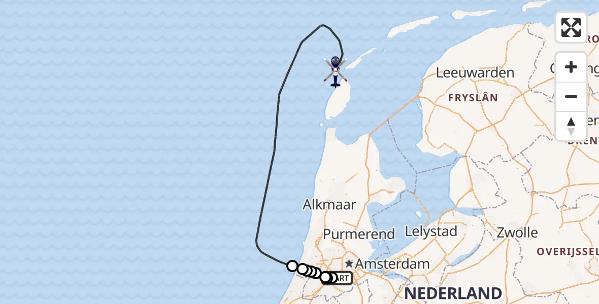 Vluchtroute Politiehelikopter Schiphol - , 20 september 2024, 06:23