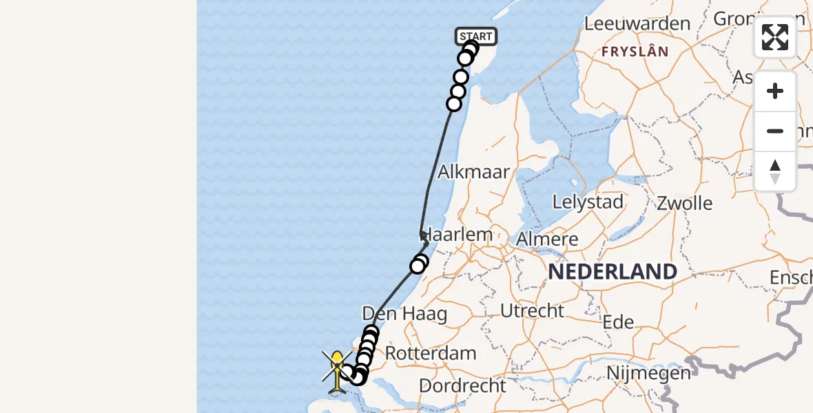 Routekaart van de vlucht: Politieheli naar 