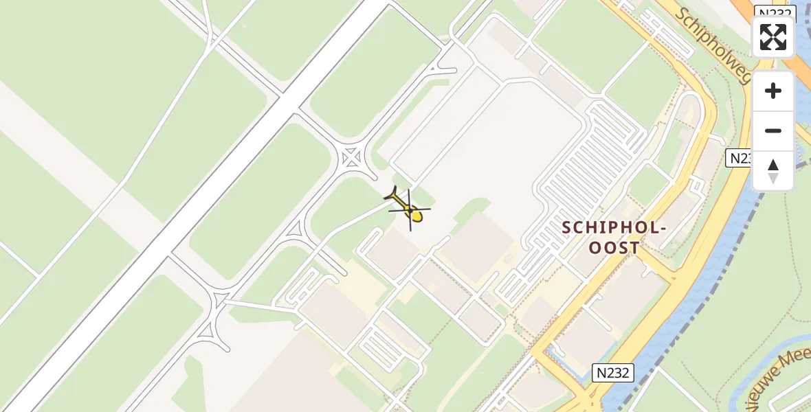 Vluchtroute Politiehelikopter van Schiphol naar Schiphol