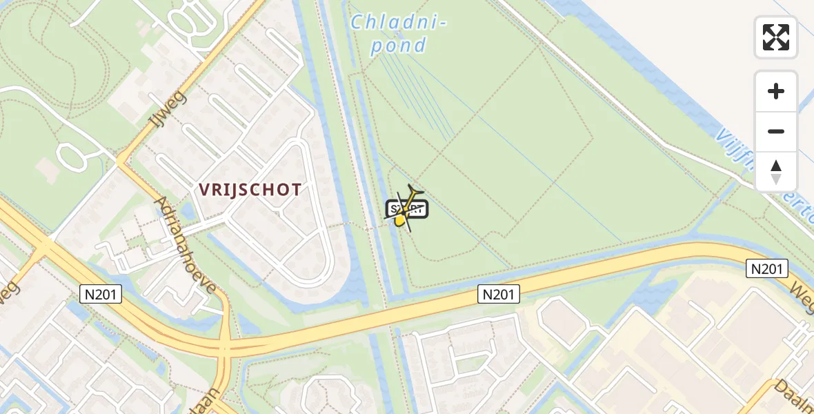 Routekaart van de vlucht: Lifeliner 2 naar Hoofddorp, Liniepad