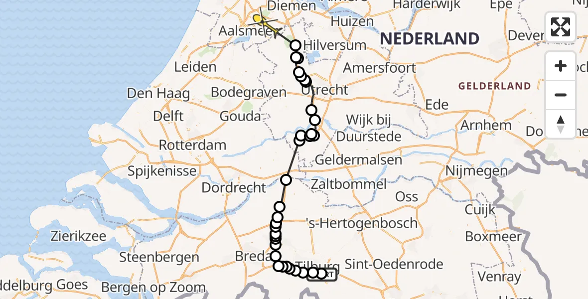 Routekaart van de vlucht: Politieheli naar Amstelveen, Oostplas