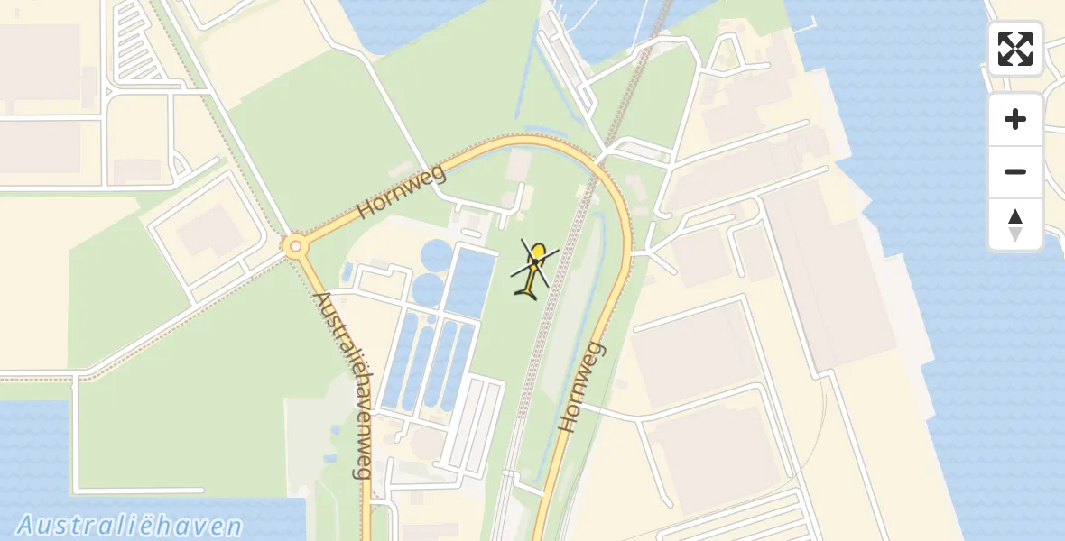 Routekaart van de vlucht: Lifeliner 1 naar Amsterdam Heliport