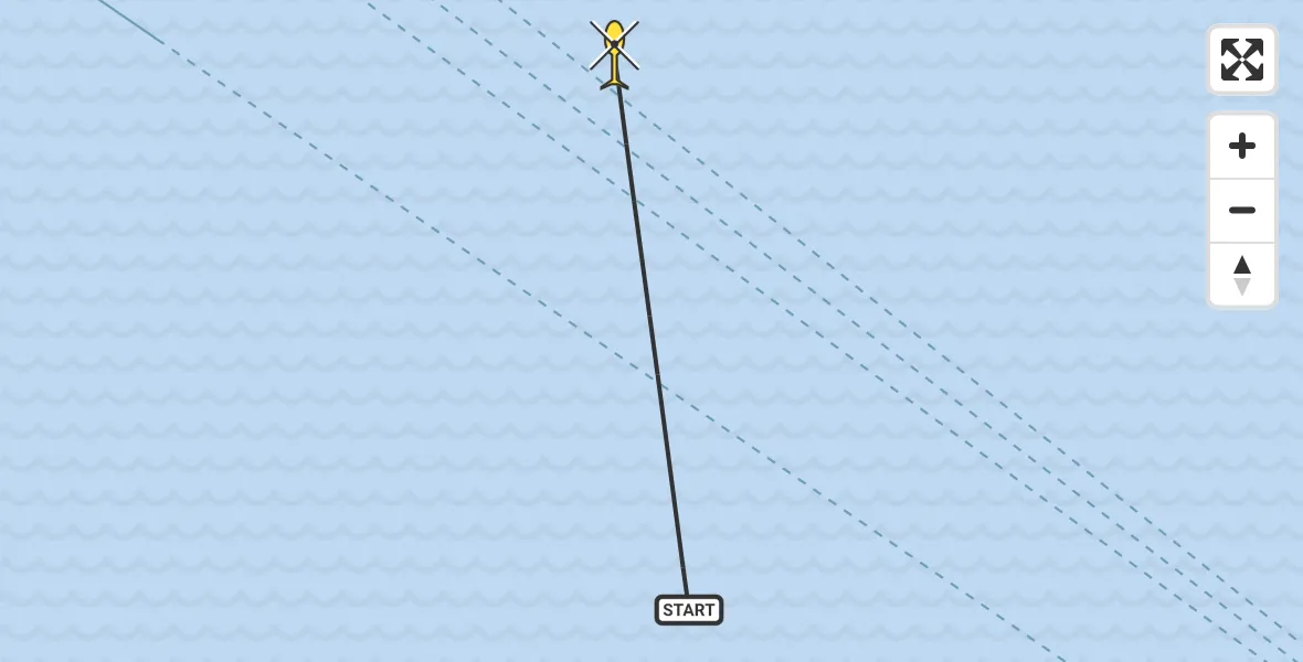 Routekaart van de vlucht: Kustwachthelikopter naar 