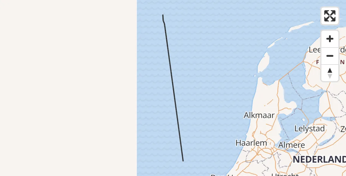 Routekaart van de vlucht: Kustwachthelikopter naar 