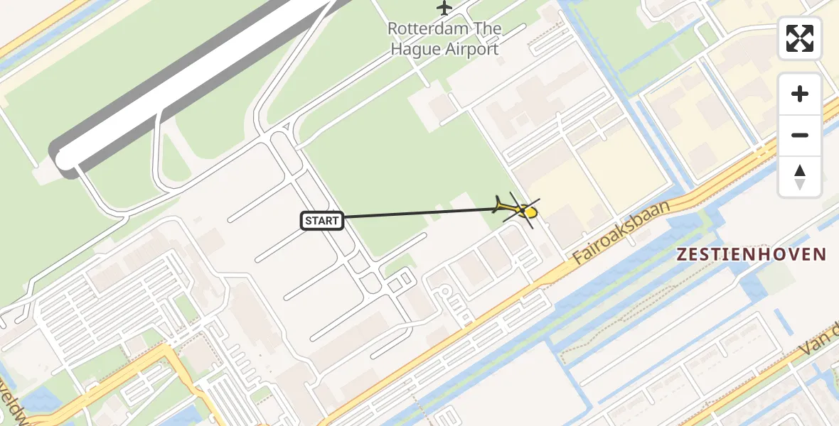 Routekaart van de vlucht: Lifeliner 2 naar Rotterdam The Hague Airport, Brandenburgbaan