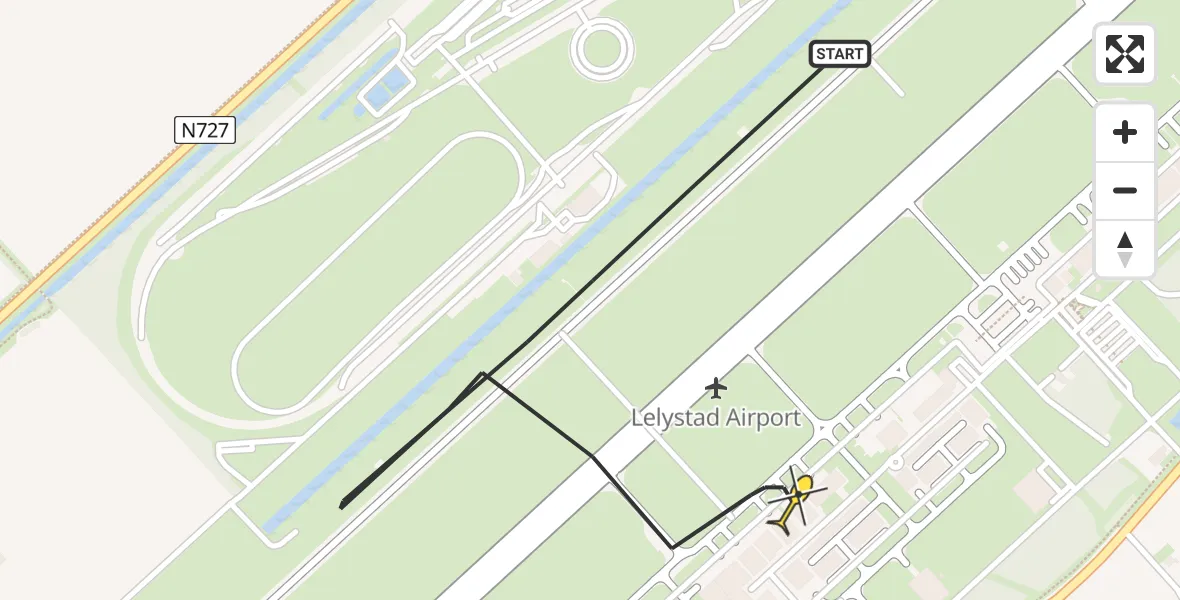 Routekaart van de vlucht: Traumahelikopter naar Lelystad Airport, Talingweg