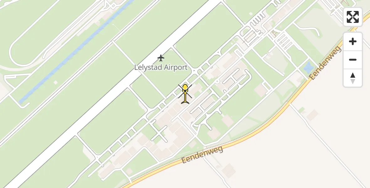 Routekaart van de vlucht: Traumahelikopter naar Lelystad Airport