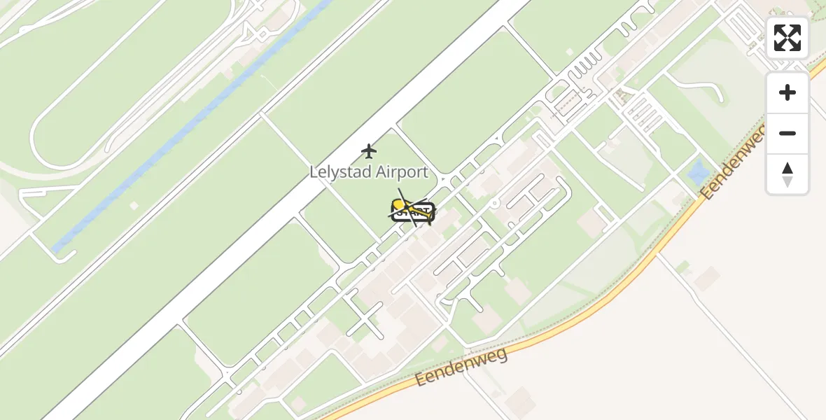 Routekaart van de vlucht: Traumahelikopter naar Lelystad Airport, Emoeweg