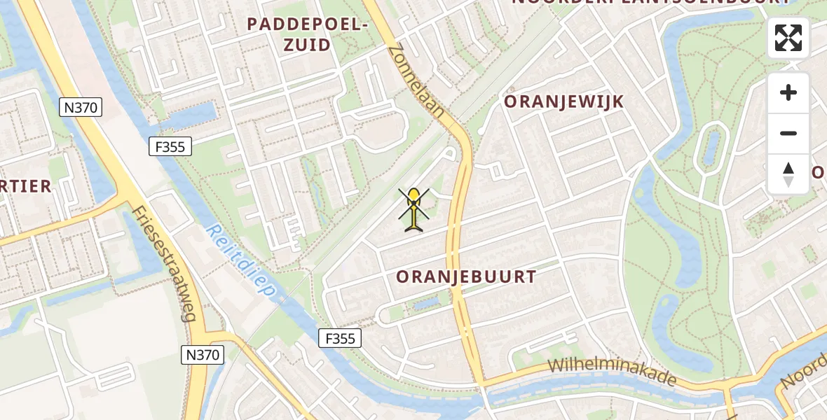 Routekaart van de vlucht: Lifeliner 4 naar Groningen