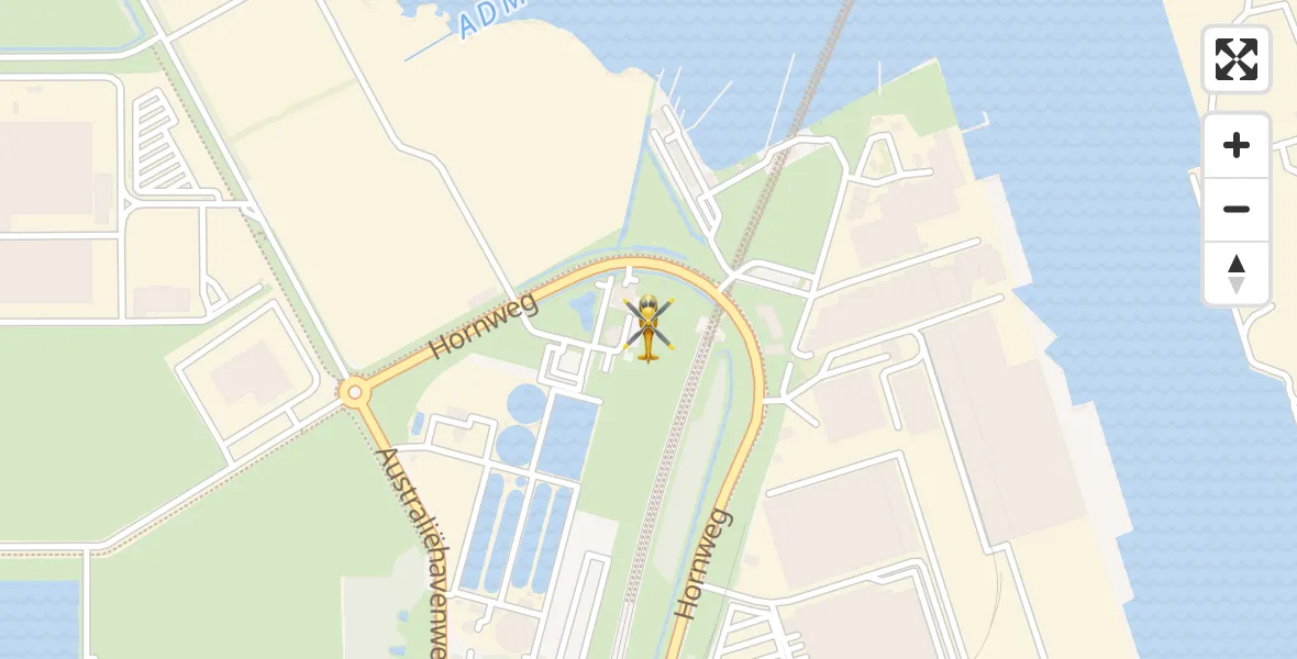 Vluchtroute Traumahelikopter van Amsterdam Heliport naar Amsterdam Heliport