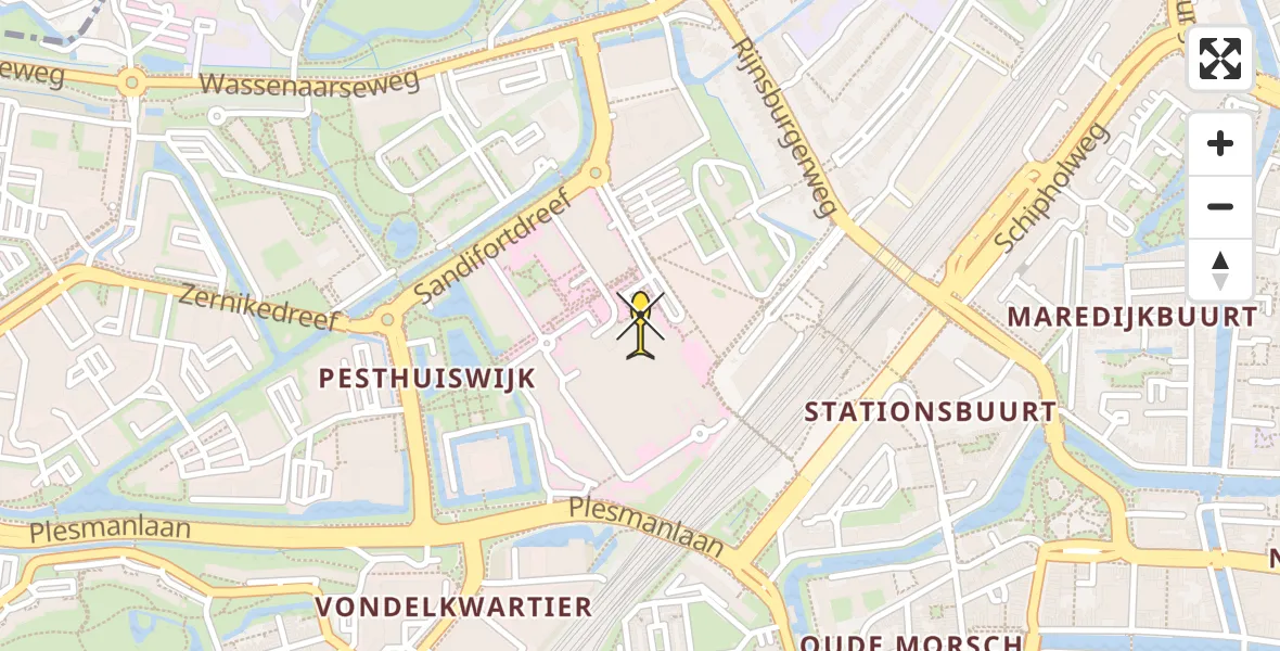 Routekaart van de vlucht: Lifeliner 2 naar Leiden