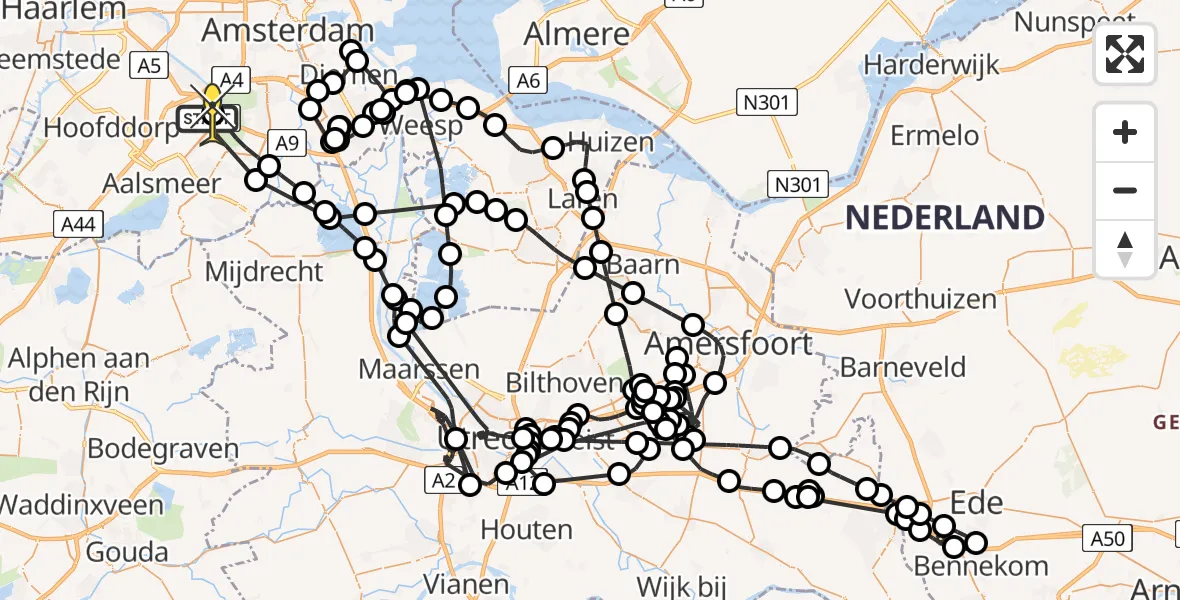 Routekaart van de vlucht: Politieheli naar Schiphol, Hans Schipperpad