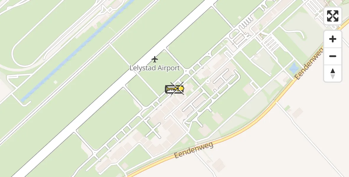 Routekaart van de vlucht: Traumahelikopter naar Lelystad Airport, Emoeweg