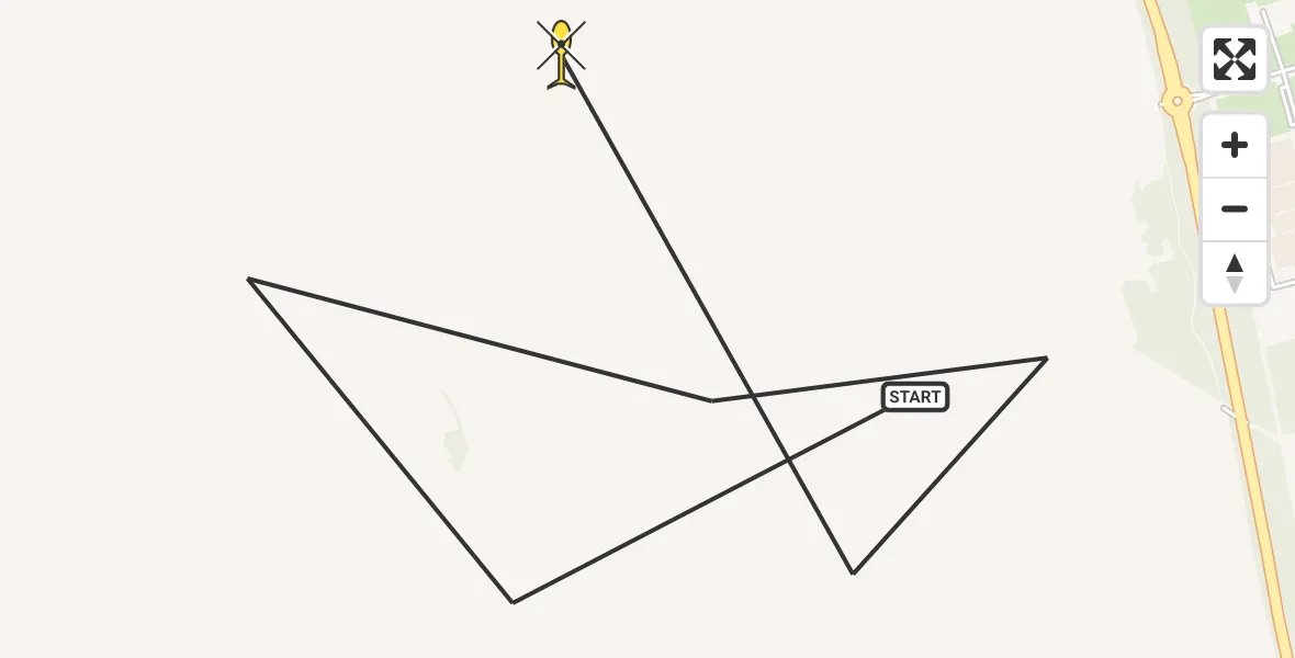 Routekaart van de vlucht: Politieheli naar Ermelo, Garderenseweg