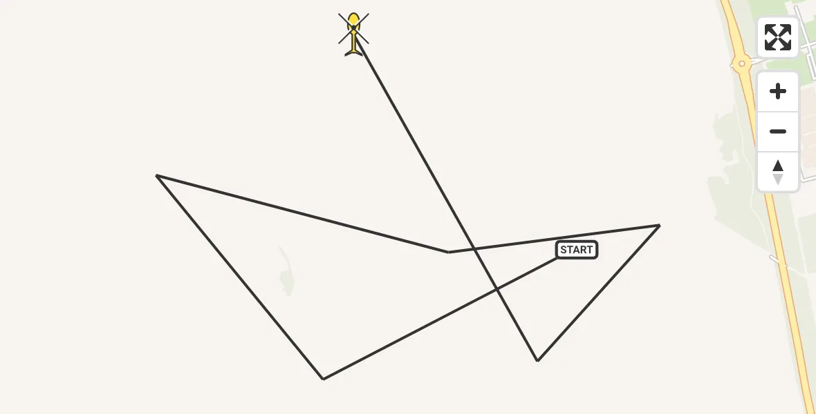 Routekaart van de vlucht: Politiehelikopter naar Ermelo, Garderenseweg