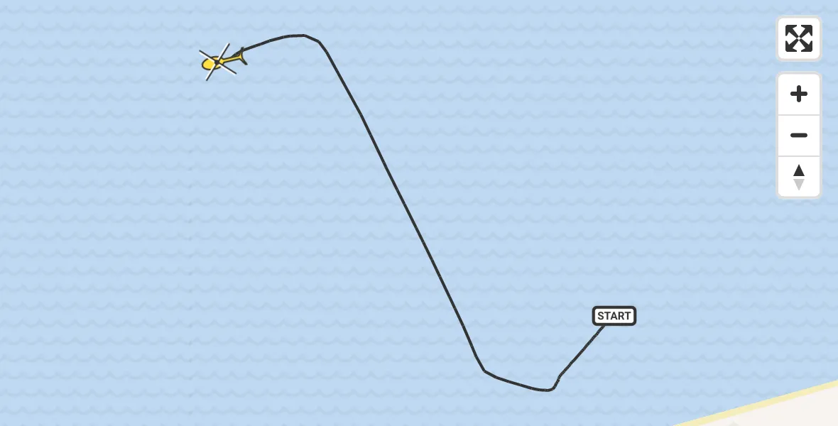 Routekaart van de vlucht: Kustwachthelikopter naar 