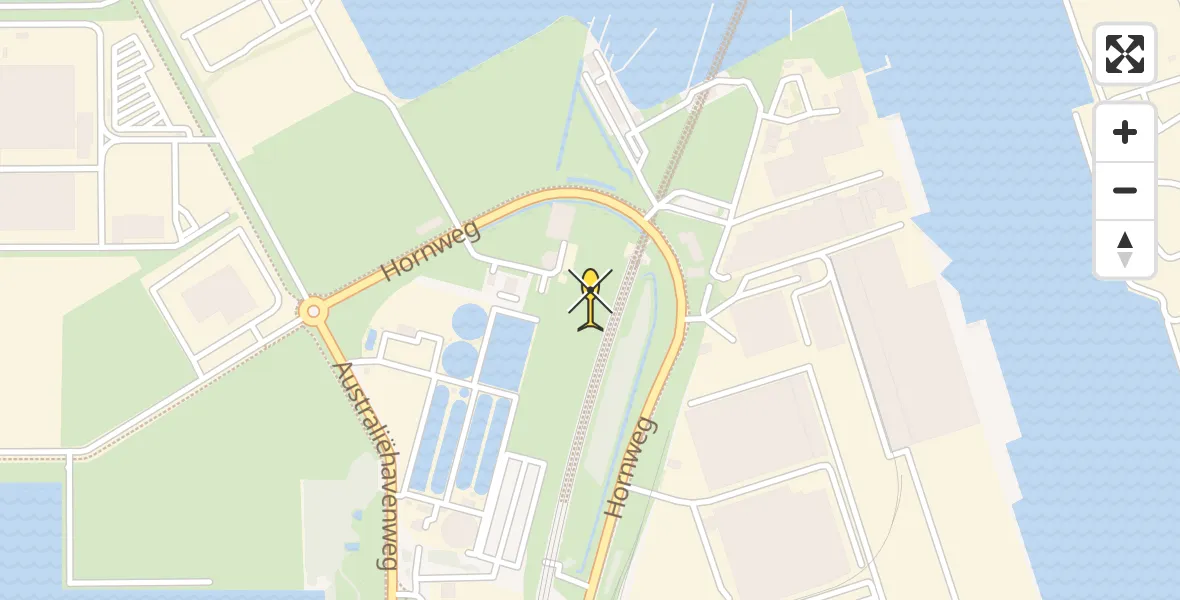 Routekaart van de vlucht: Lifeliner 1 naar Amsterdam Heliport