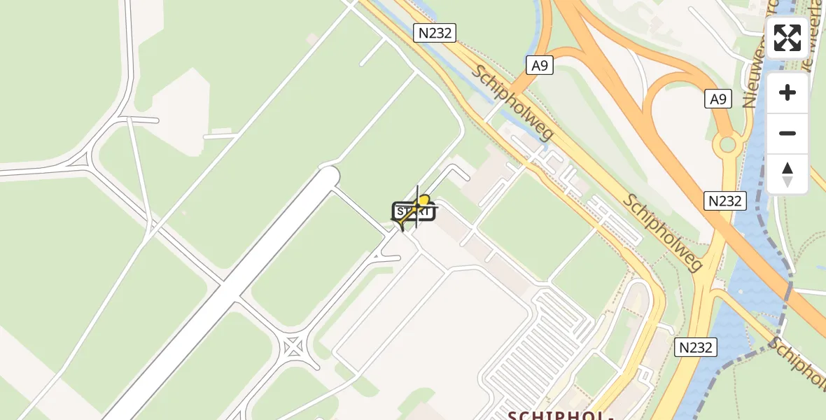 Vluchtroute Politiehelikopter van Schiphol naar Schiphol