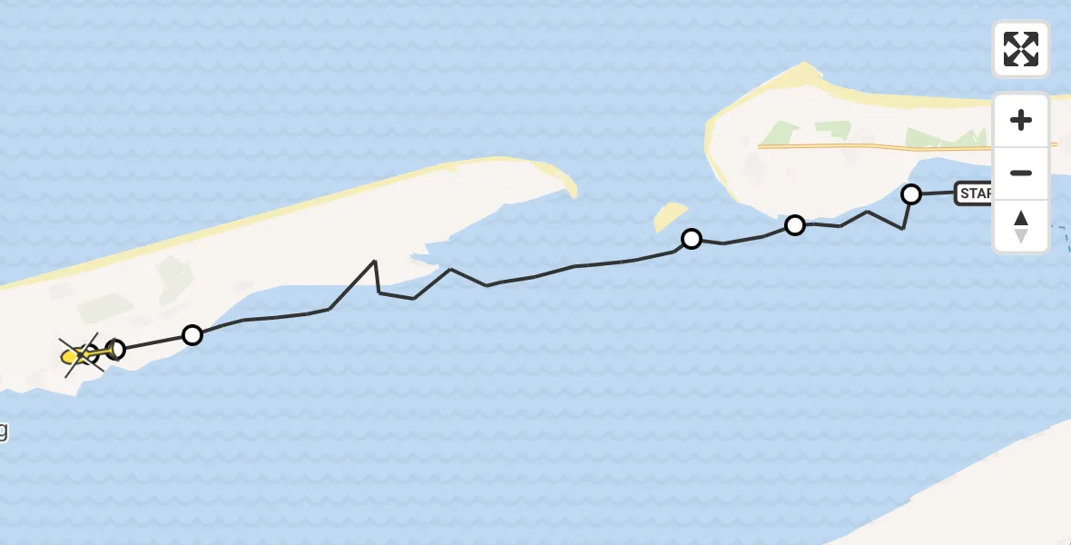 Routekaart van de vlucht: Ambulancehelikopter naar Landerum, Smitteweg