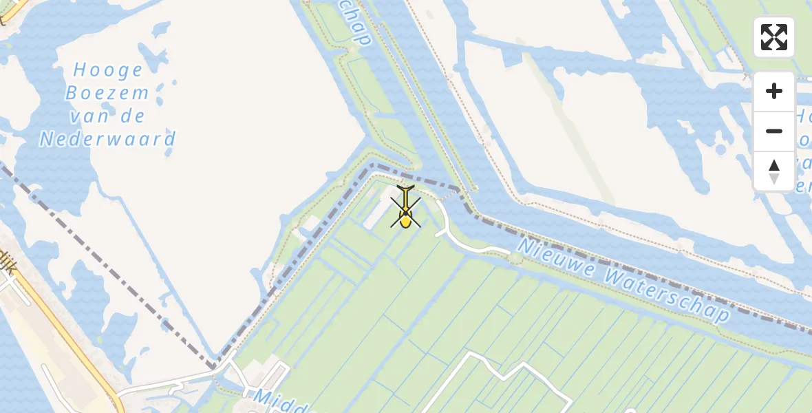 Routekaart van de vlucht: Lifeliner 1 naar Alblasserdam