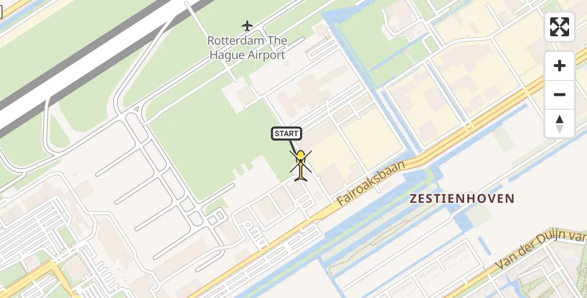 Routekaart van de vlucht: Lifeliner 2 naar Rotterdam The Hague Airport, Brandenburgbaan