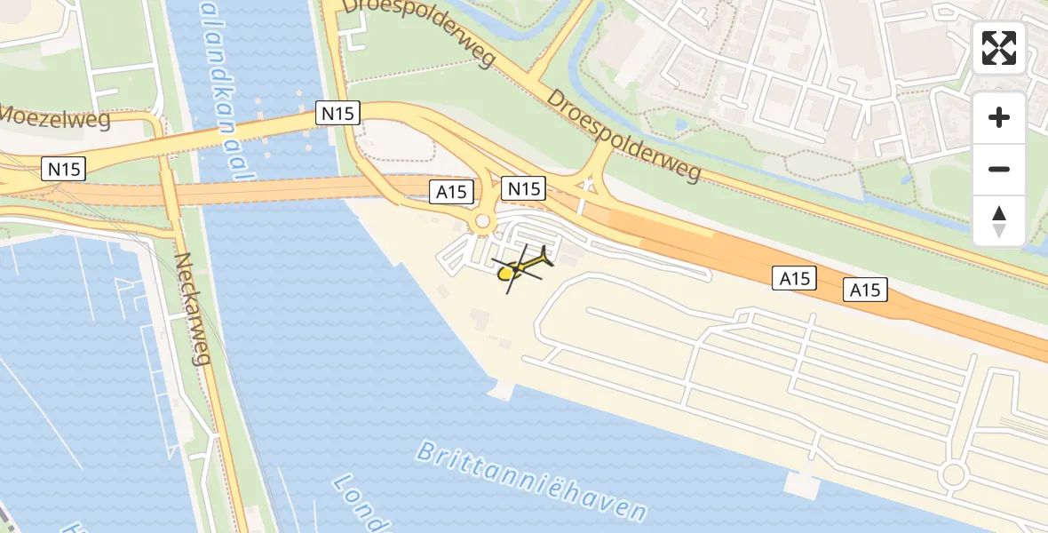 Routekaart van de vlucht: Politiehelikopter naar Botlek