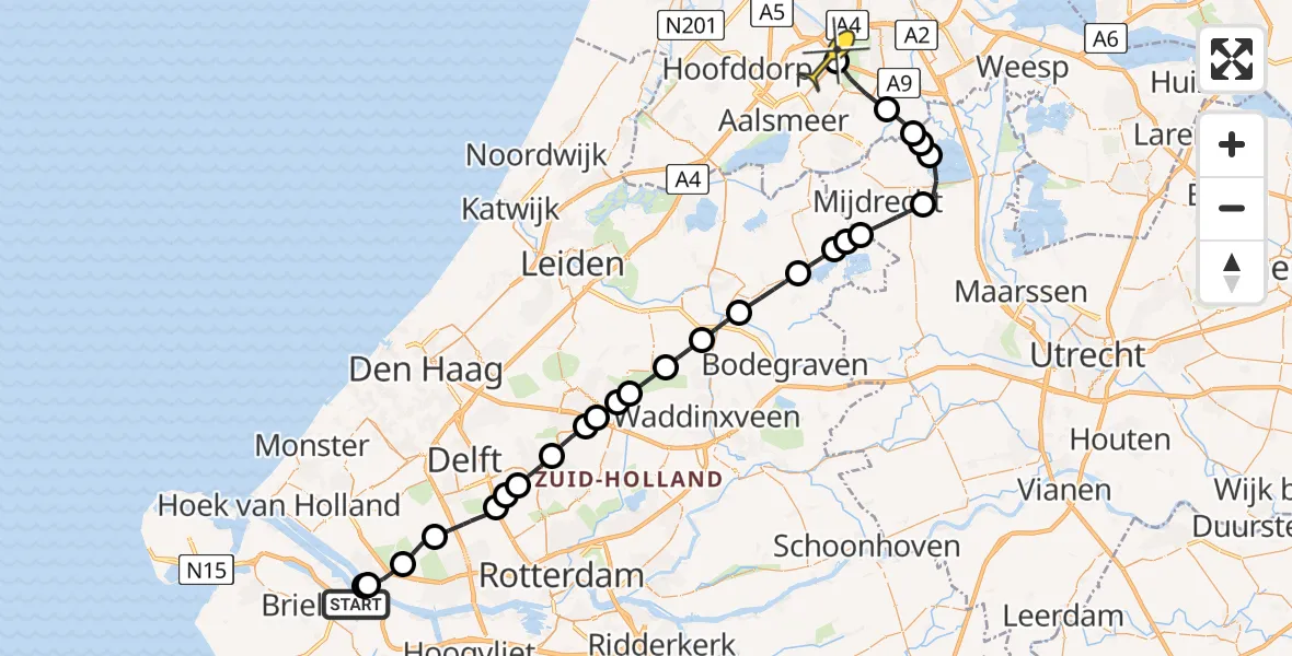 Routekaart van de vlucht: Politieheli naar Schiphol, Boulevard