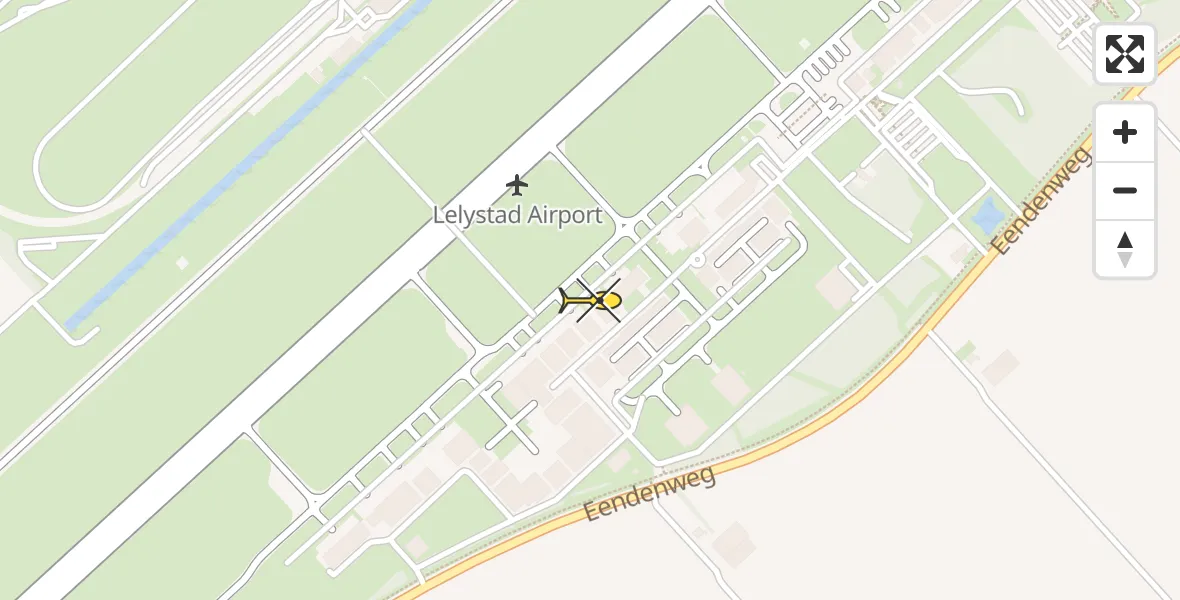 Routekaart van de vlucht: Traumahelikopter naar Lelystad Airport