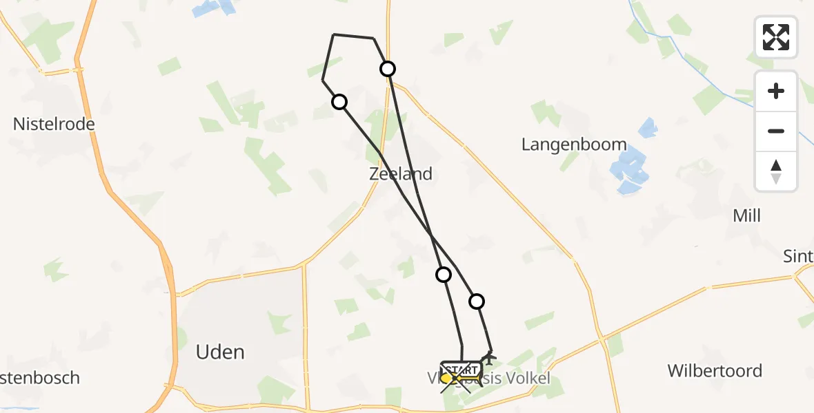 Routekaart van de vlucht: Lifeliner 3 naar Vliegbasis Volkel, Houtvennen