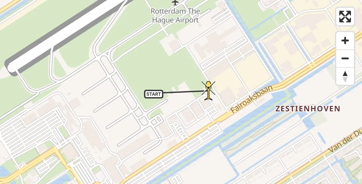 Routekaart van de vlucht: Lifeliner 2 naar Rotterdam The Hague Airport, Brandenburgbaan