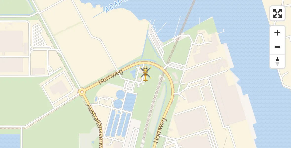 Vluchtroute Traumahelikopter van Amsterdam Heliport naar Amsterdam Heliport