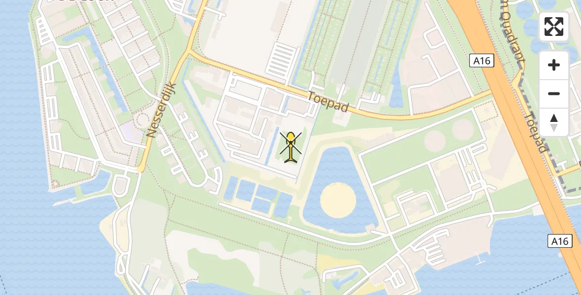 Routekaart van de vlucht: Politiehelikopter naar Rotterdam