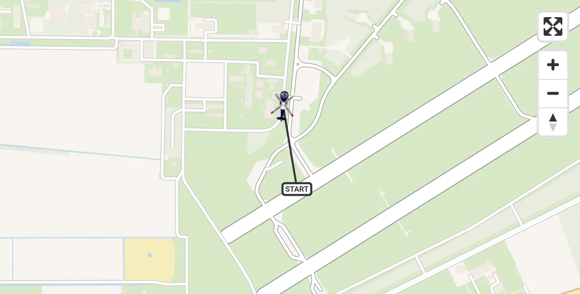 Routekaart van de vlucht: Politiehelikopter naar Vliegbasis Volkel, Zeelandsedijk