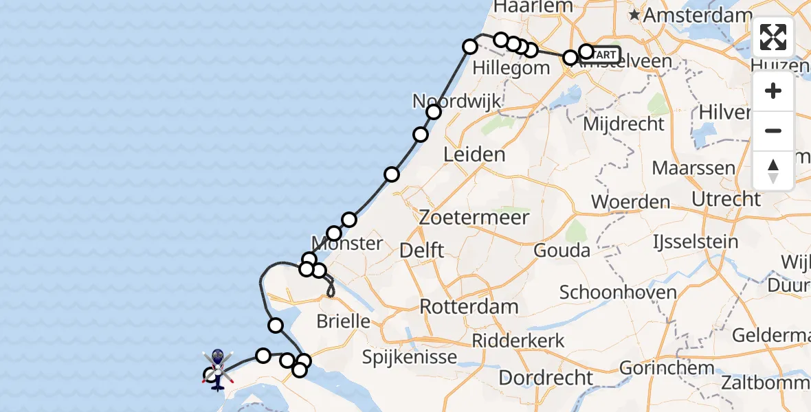 Vluchtroute Politiehelikopter Schiphol - , 04 oktober 2024, 10:42