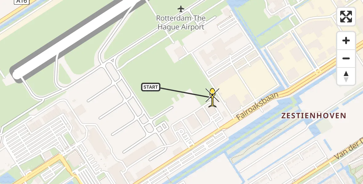 Routekaart van de vlucht: Lifeliner 2 naar Rotterdam The Hague Airport, Brandenburgbaan