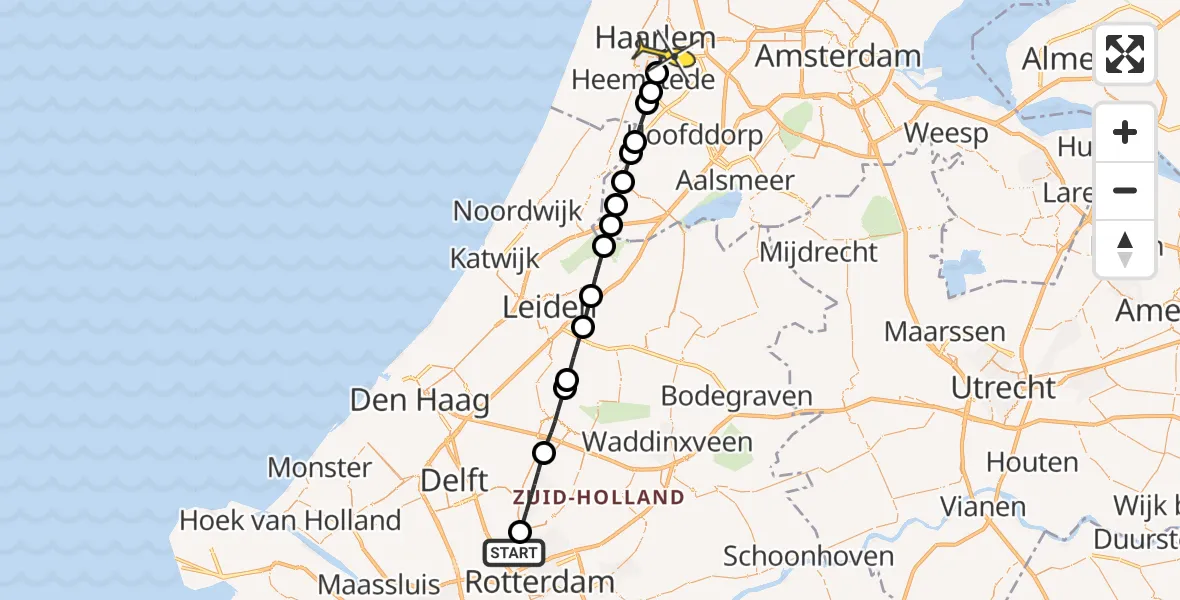 Routekaart van de vlucht: Lifeliner 2 naar Haarlem, Bovendijk