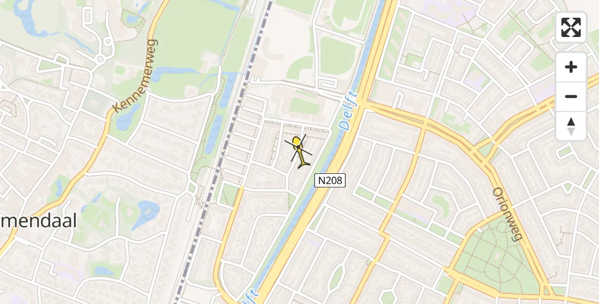 Routekaart van de vlucht: Politiehelikopter naar Haarlem