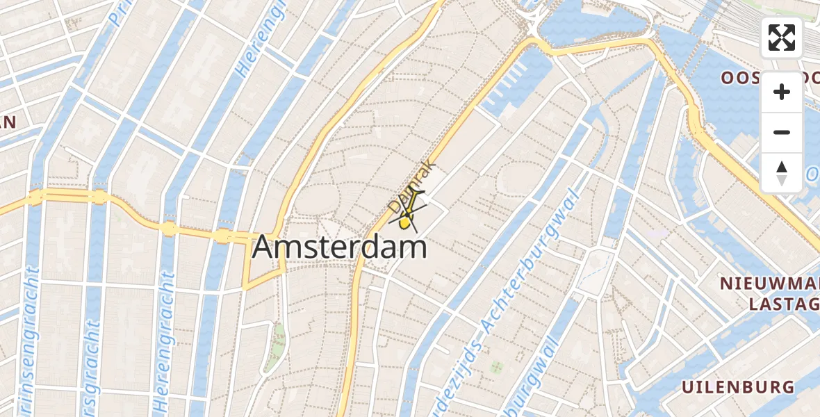 Vluchtroute Politiehelikopter van Amsterdam naar Amsterdam