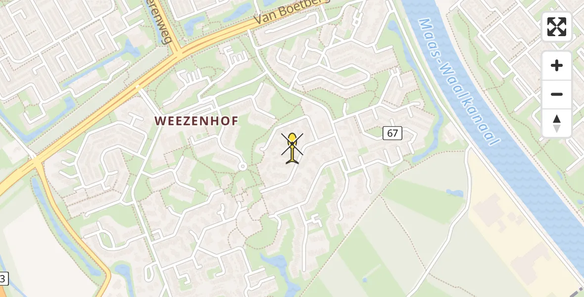 Routekaart van de vlucht: Lifeliner 3 naar Nijmegen