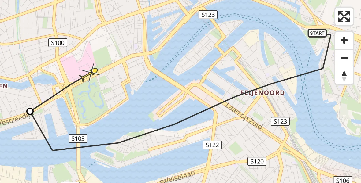 Routekaart van de vlucht: Lifeliner 2 naar Erasmus MC, Persoonshaven