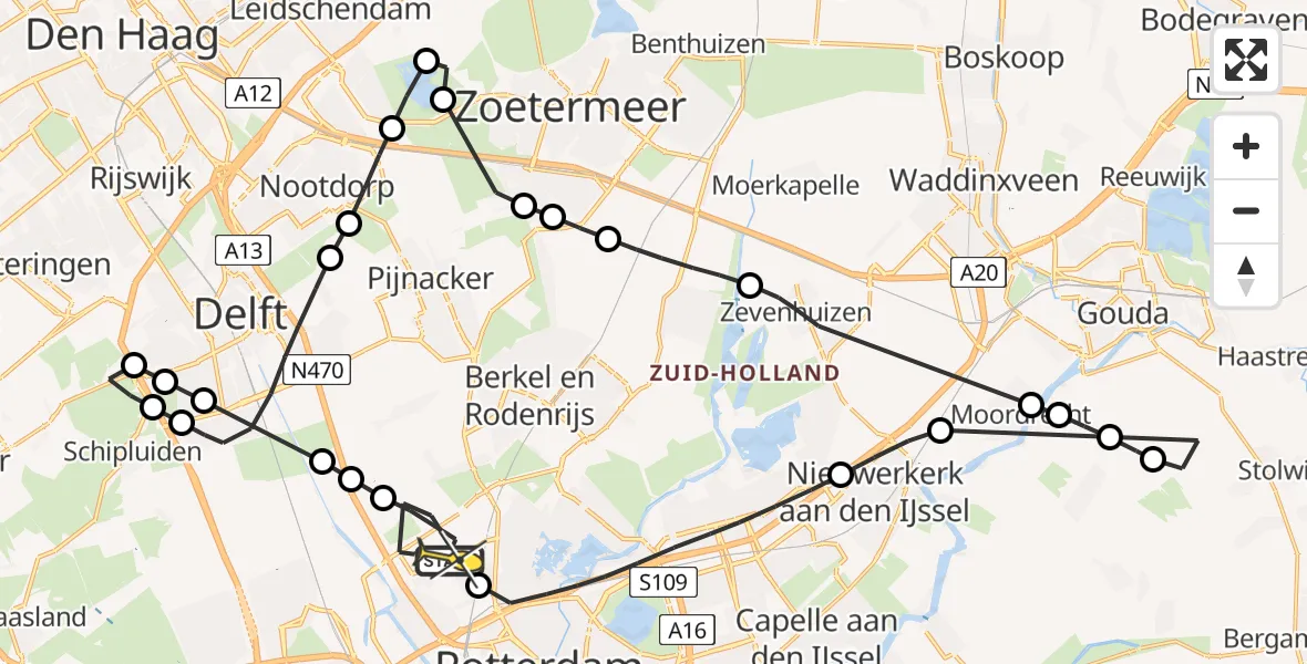 Routekaart van de vlucht: Lifeliner 2 naar Rotterdam The Hague Airport, Malpensabaan