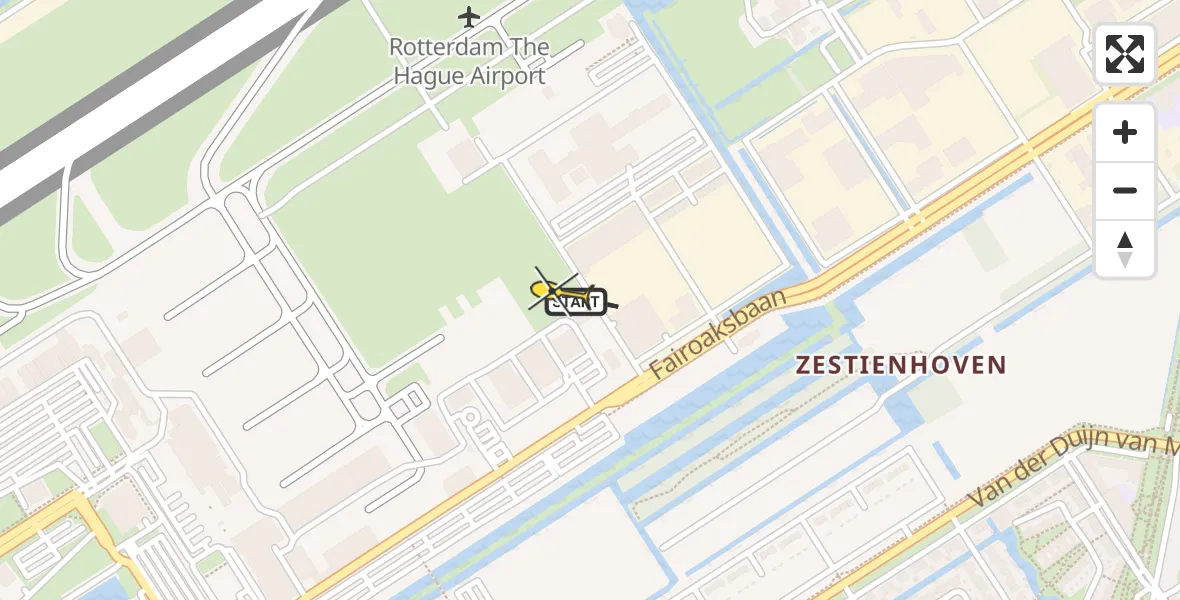 Routekaart van de vlucht: Lifeliner 2 naar Rotterdam The Hague Airport, Brandenburgbaan