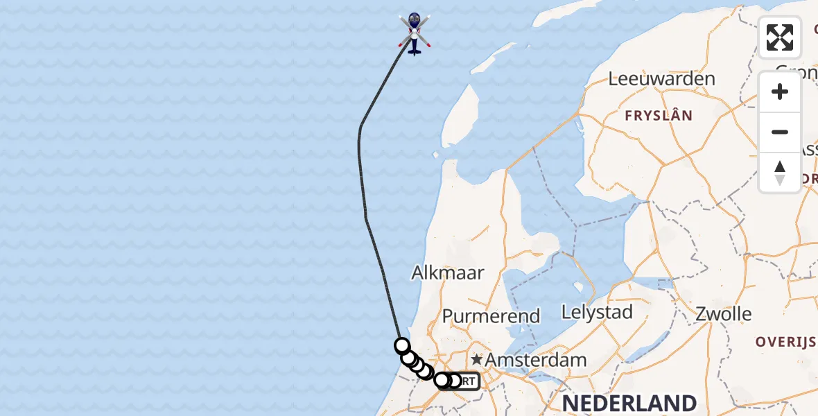 Vluchtroute Politiehelikopter Schiphol - , 07 oktober 2024, 07:13