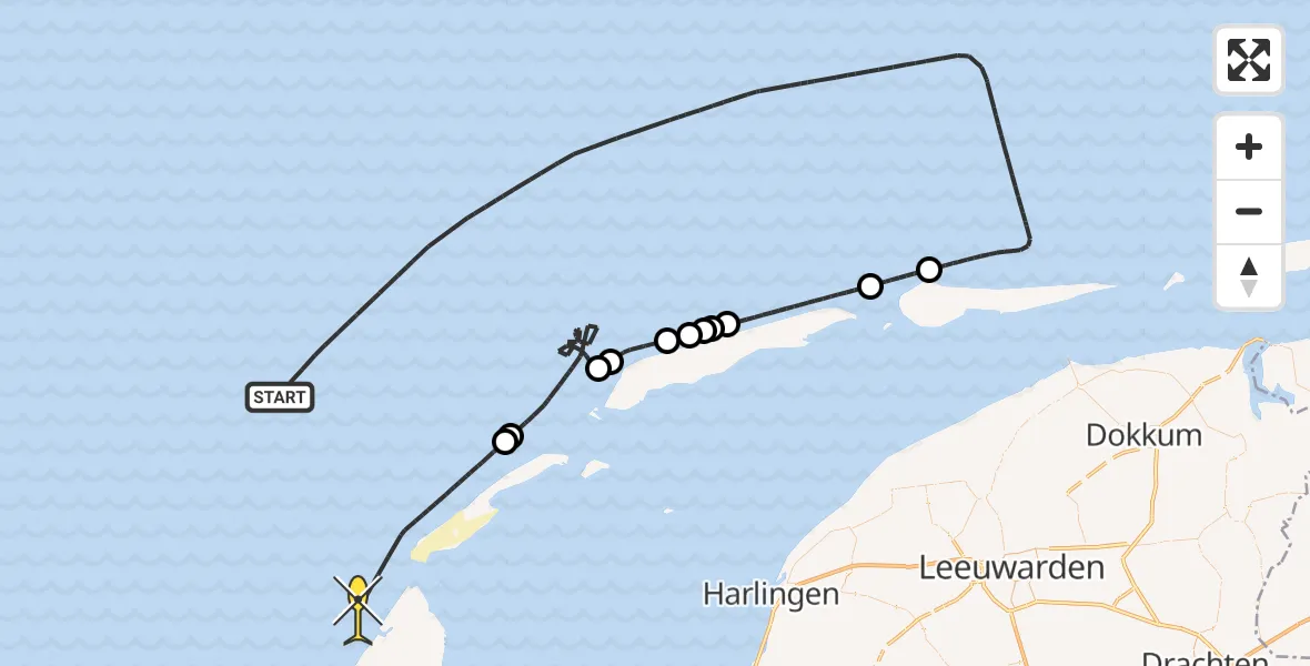 Routekaart van de vlucht: Politieheli naar 