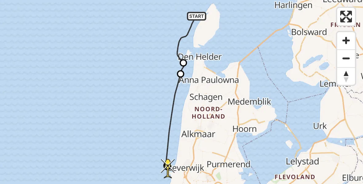 Routekaart van de vlucht: Politieheli naar 